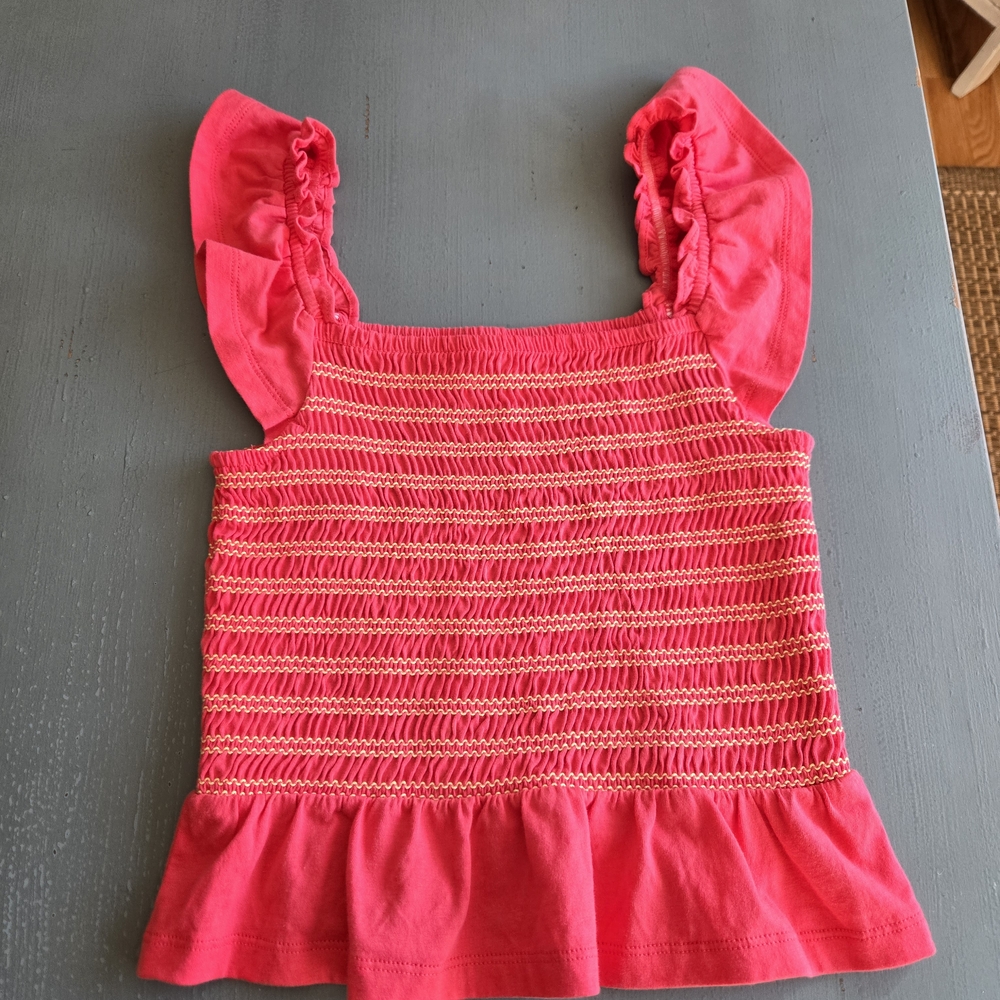 CREWCUTS Pink Ruffled Girls Top L